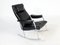 Black Leather Rocking Chair with Ottoman, 1960s, Image 3