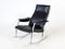 Black Leather Rocking Chair with Ottoman, 1960s 4