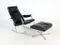 Black Leather Rocking Chair with Ottoman, 1960s 1
