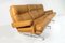 Mid-Century Tan Leather 3-Seat Sofa with Chrome Base from Howard Keith, 1960s 3