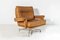 Mid-Century Tan Leather Swivel Chairs with Footstool on Chrome Base from Howard Keith, 1960s, Set of 2, Image 10