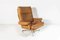 Sedie girevoli Mid-Century in pelle con poggiapiedi su base cromata di Howard Keith, anni '60, set di 2, Immagine 3