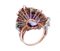 Amethyst, Turquoise, Diamond, 9 Karat Rose Gold and Silver Ring, Image 3