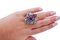 Amethyst, Turquoise, Diamond, 9 Karat Rose Gold and Silver Ring, Image 5