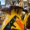 Jarra italiana futurista de cerámica amarilla, marrón y naranja, años 30, Imagen 3