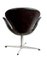 3320 Swan Chair in Black Leather by Arne Jacobsen for Fritz Hansen, Image 3