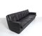 Black Leather 4 Seater Sofa, 1960s 3