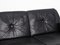 Sofá de cuatro plazas de cuero negro, años 60, Imagen 8