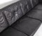 Sofá de cuatro plazas de cuero negro, años 60, Imagen 9