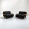 Pianura Armchairs in Black Leather by Mario Bellini for Cassina, 1970s, Set of 2 1