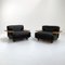 Pianura Armchairs in Black Leather by Mario Bellini for Cassina, 1970s, Set of 2, Image 1