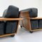 Pianura Armchairs in Black Leather by Mario Bellini for Cassina, 1970s, Set of 2 8