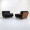 Pianura Armchairs in Black Leather by Mario Bellini for Cassina, 1970s, Set of 2 2