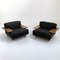 Pianura Sessel aus schwarzem Leder von Mario Bellini für Cassina, 1970er, 2er Set 5