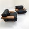 Pianura Armchairs in Black Leather by Mario Bellini for Cassina, 1970s, Set of 2 7