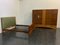 Art Deco Bed in Cherry with Maple Base & Narrowed Padded Headboard 15