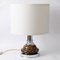 Chromed Metal and Brown Ceramic Table Lamp from Massive Lighting, 1970s, Image 1