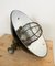 Lámpara colgante industrial enjaulada de hierro fundido y esmalte negro, años 50, Imagen 13
