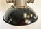 Lámpara colgante industrial enjaulada de hierro fundido y esmalte negro, años 50, Imagen 5