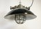 Industrial Black Enamel and Cast Iron Cage Pendant Light, 1950s, Image 6