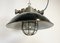 Lampe à Suspension Industrielle Cage en Émail Noir et Fonte, 1950s 6