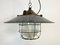 Industrial Enamel Factory Cage Pendant Lamp, 1950s, Image 2