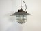 Industrial Enamel Factory Cage Pendant Lamp, 1950s, Image 1