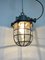 Industrial Grey Cast Iron Cage Pendant Light, 1960s 10