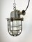Industrial Grey Cast Iron Cage Pendant Light, 1960s, Image 3