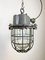 Industrial Grey Cast Iron Cage Pendant Light, 1960s, Image 1