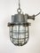 Industrial Grey Cast Iron Cage Pendant Light, 1960s 2