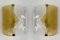 Apliques italianos en forma de flecha de cristal de Murano amarillo de Mazzega, años 70. Juego de 2, Imagen 1