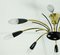 Mid-Century Brass, Metal & Black Plastic Sputnik Spider Chandelier in the Style of Stilnovo, 1950s 2