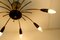 Mid-Century Brass, Metal & Black Plastic Sputnik Spider Chandelier in the Style of Stilnovo, 1950s 6