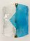 Apliques italianos en forma de flecha de cristal de Murano azul de Mazzega, años 70. Juego de 2, Imagen 9