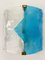 Italian Blue Murano Glass Arrow Sconces from Mazzega, 1970s, Set of 2 9