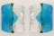 Apliques italianos en forma de flecha de cristal de Murano azul de Mazzega, años 70. Juego de 2, Imagen 1