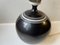 Swedish Modern Black Ceramic Table Lamp with White Stripes 7