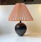 Lampe de Bureau Moderne en Céramique Noire avec Rayures Blanches, Suède 1