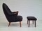 Fauteuil avec Tabouret, Danemark, 1960s, Set de 2 10