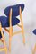 Tschechische Mid-Century Stühle aus Eschenholz in Blau, 1950er, 4er Set 8