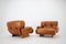 Fauteuils en Bois et Cuir Cognac, Italie, 1970s, Set de 2 9