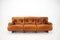 Italian 3-Seater Sofa in Wood and Cognac Leather, 1970s, Image 2