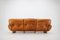 Italian 3-Seater Sofa in Wood and Cognac Leather, 1970s, Image 6