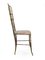 Italian Chair with Floral Seating by Giuseppe Gaetano Descalzi for Chiavari 3