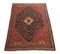 Geometric Antique Dark Red Rug with Border and Rhombuses 5
