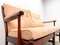 Vintage 2-Sitzer Sofa und Sessel in Lachsrosa, 2er Set 4