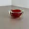 Italian Murano Glass Faceted Sommerso Bowl Element Ashtray by Flavio Poli, 1970s 5