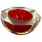 Italian Murano Glass Faceted Sommerso Bowl Element Ashtray by Flavio Poli, 1970s 1