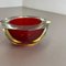 Italian Murano Glass Faceted Sommerso Bowl Element Ashtray by Flavio Poli, 1970s 7